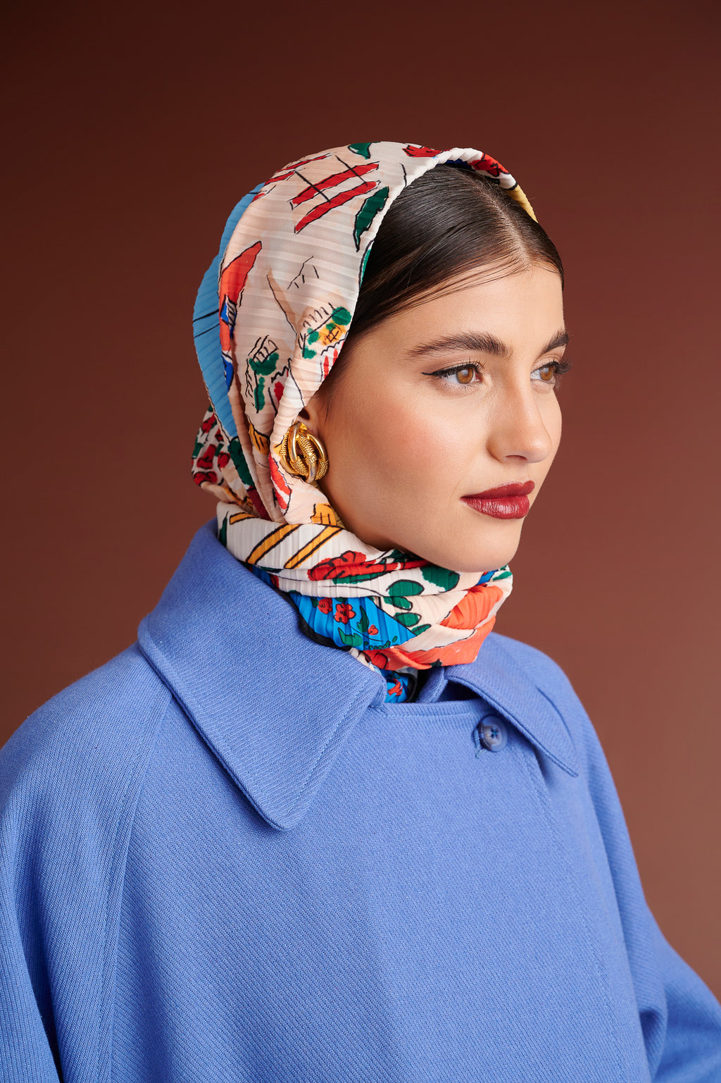 jachon women's fashion spiral amber scarf
