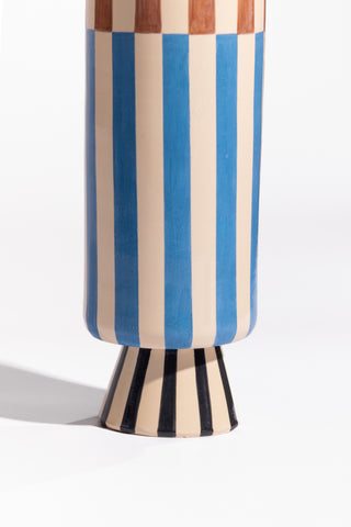 karavan clothing fashion spring summer 24 that moment homeware collection vase stripes light blue brown