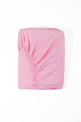 karavan clothing fashion spring summer 24 that moment homeware collection percale fitted sheet pink