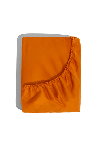 karavan clothing planet homeware collection fall winter 24 25 percale fitted sheet orange