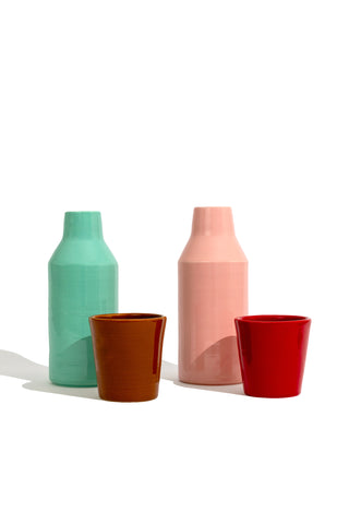 Ceramic Carafe & Cup (Pink)