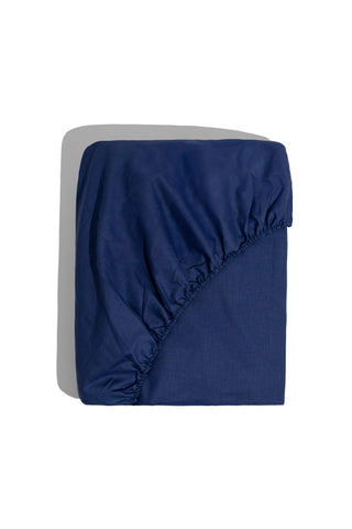 karavan clothing planet homeware collection fall winter 24 25 percale fitted sheet blue