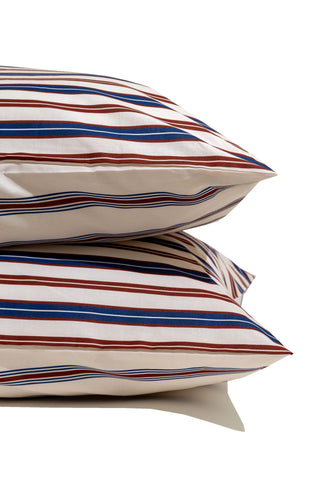 karavan clothing planet homeware collection fall winter 24 25 pillow case ivory blue stripes