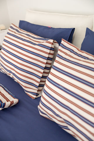 karavan clothing planet homeware collection fall winter 24 25 pillow case ivory blue stripes