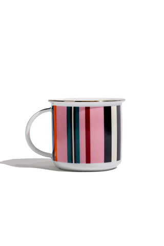 Porcelain Coffee Mug (Stripes Black)