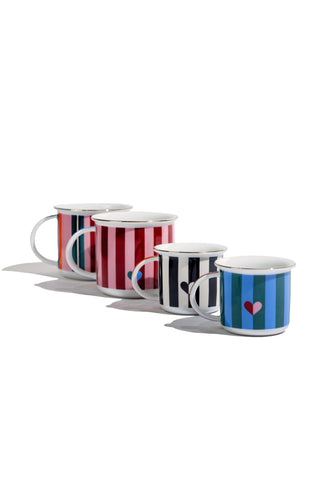 Porcelain Espresso Mug (Black Stripes)