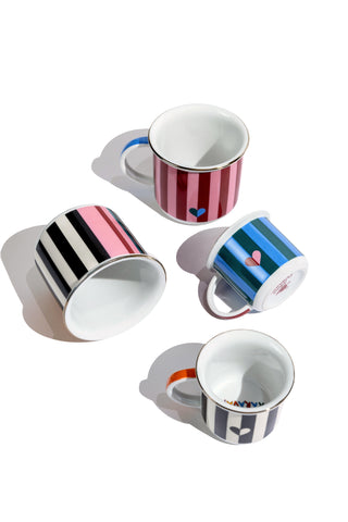 Porcelain Espresso Mug (Blue Stripes)