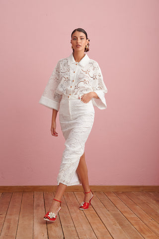 karavan clothing fashion spring summer 24 collection Drusella shirt white lace