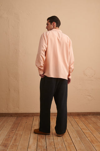 karavan clothing that moment spring summer 24 men greyson shirt peach