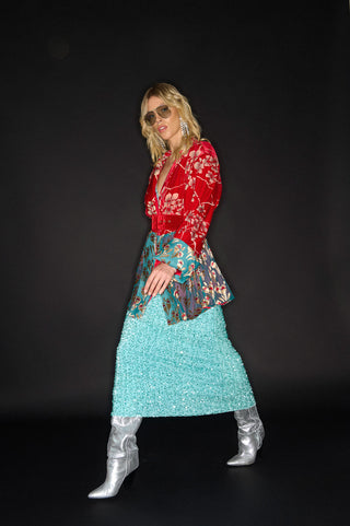 karavan clothing fashion KRVN well i did fall winter 24 25 christmas edition samara dress mint