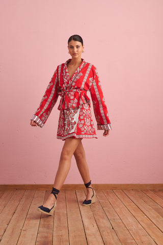 karavan clothing fashion spring summer 24 collection inaya jacket red lace