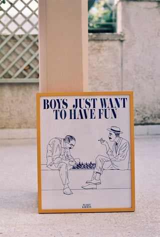 karavan clothing planet homeware collection fall winter 24 25 art print boys just want to have fun