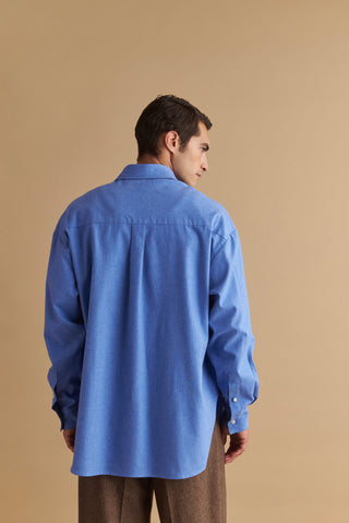 karavan clothing well i did fall winter 24 25 men collection conor shirt blue