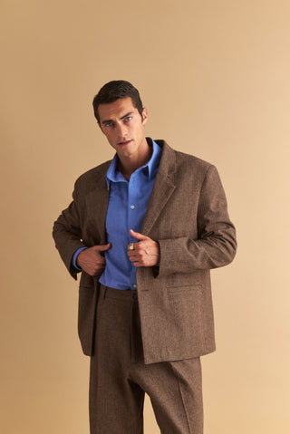 karavan clothing well i did fall winter 24 25 men collection danny blazer brown