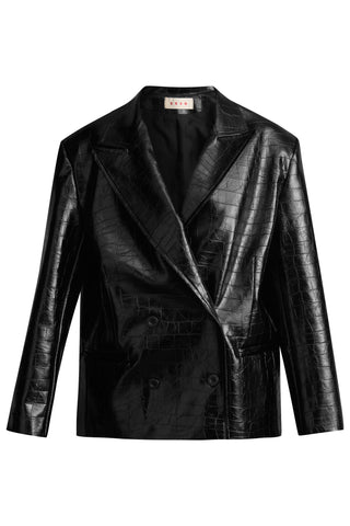 karavan clothing fashion KRVN well i did fall winter 24 25 alice blazer black faux leather