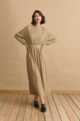 karavan clothing fashion KRVN well i did fall winter 24 25 angela knitted dress beige