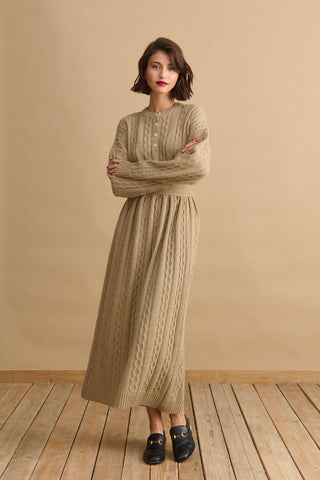 karavan clothing fashion KRVN well i did fall winter 24 25 angela knitted dress beige