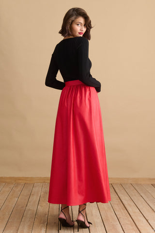 karavan clothing fashion KRVN well i did fall winter 24 25 angelina skirt red