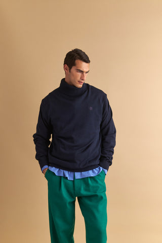 karavan clothing well i did fall winter 24 25 men collection federico knitted sweater blue