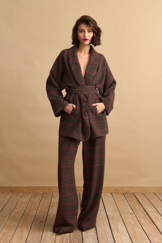 karavan clothing fashion KRVN well i did fall winter 24 25 ariana blazer checked brown