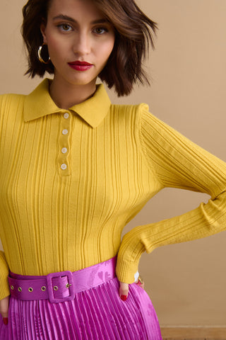 karavan clothing fashion KRVN well i did fall winter 24 25 bella knitted top yellow