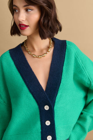 karavan clothing fashion KRVN well i did fall winter 24 25 bianca knitted cardigan green