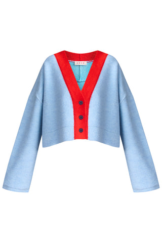 karavan clothing fashion KRVN well i did fall winter 24 25 bianca knitted cardigan light blue