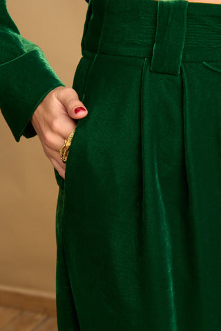 karavan clothing fashion KRVN well i did fall winter 24 25 christmas edition lauren trousers green