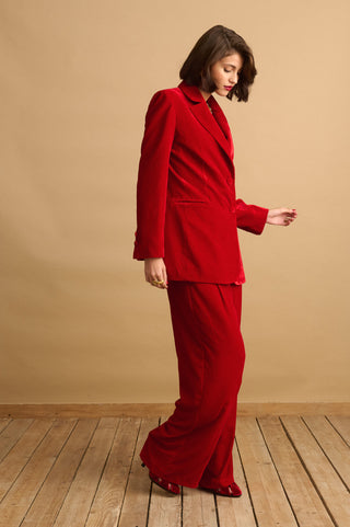 karavan clothing fashion KRVN well i did fall winter 24 25 christmas edition lauren trousers red