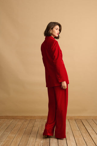 karavan clothing fashion KRVN well i did fall winter 24 25 christmas edition lauren trousers red