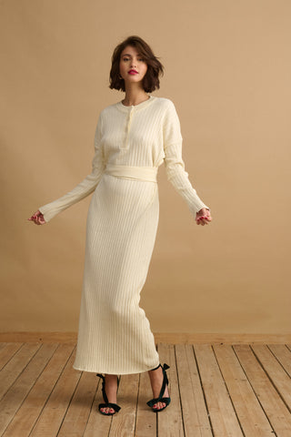 karavan clothing fashion KRVN well i did fall winter 24 25 oriana knitted dress ivory