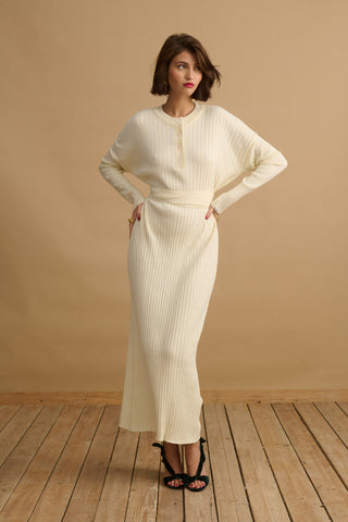 karavan clothing fashion KRVN well i did fall winter 24 25 oriana knitted dress ivory