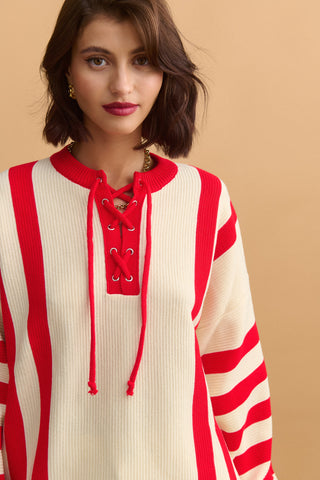 karavan clothing fashion well i did fall winter 24 25 chiara knitted sweater ivory red