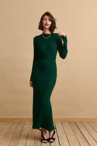 karavan clothing fashion KRVN well i did fall winter 24 25 claudia knitted dress green