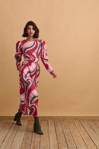 karavan clothing fashion well i did fall winter 24 25 clodinne dress curly pink