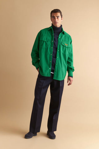 karavan clothing well i did fall winter 24 25 men collection kieran shirt green