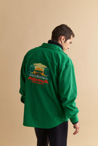 karavan clothing well i did fall winter 24 25 men collection kieran shirt green