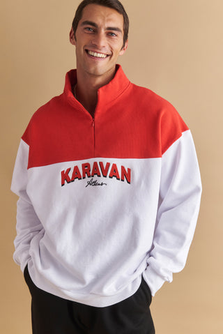 karavan clothing well i did fall winter 24 25 men collection gareth sweater red white logo