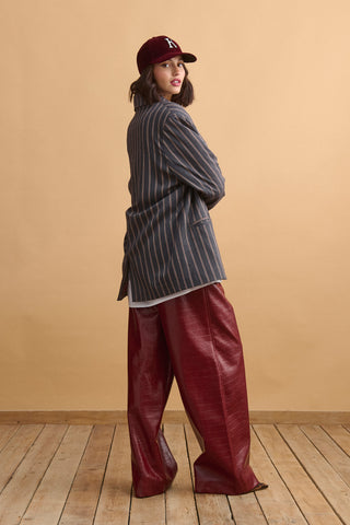 karavan clothing fashion well i did fall winter 24 25 elianna trousers bordeaux faux leather