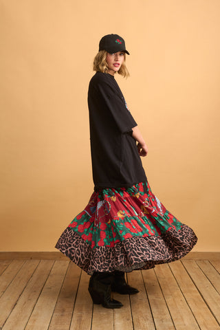 karavan clothing fashion well i did fall winter 24 25 dionne skirt multi patterned leopard