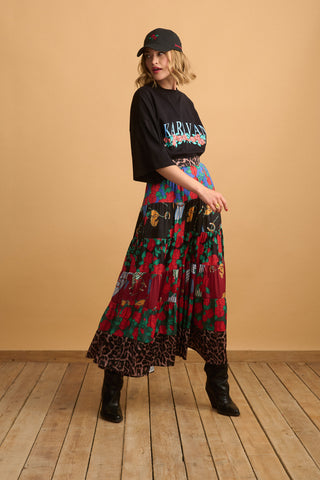 karavan clothing fashion well i did fall winter 24 25 dionne skirt multi patterned leopard