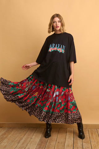 karavan clothing fashion well i did fall winter 24 25 dionne skirt multi patterned leopard