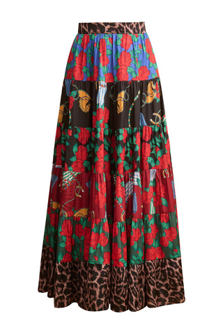 karavan clothing fashion well i did fall winter 24 25 dionne skirt multi patterned leopard