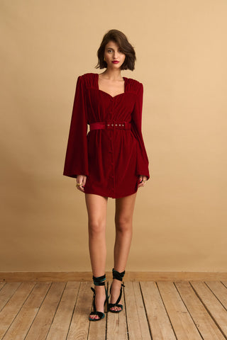 karavan clothing fashion KRVN well i did fall winter 24 25 christmas edition doris mini dress bordeaux