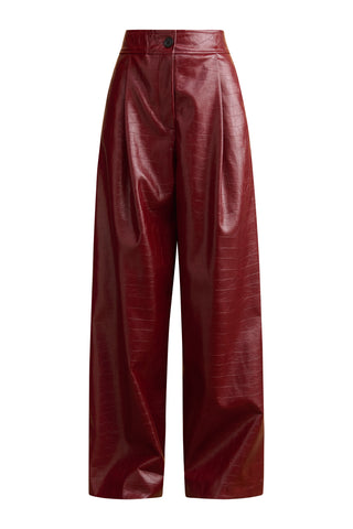 karavan clothing fashion well i did fall winter 24 25 elianna trousers bordeaux faux leather