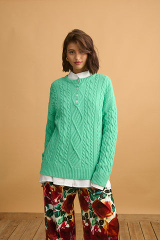 karavan clothing fashion KRVN well i did fall winter 24 25 christmas edition eloise pullover green