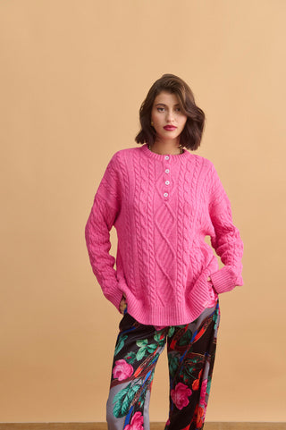 karavan clothing fashion KRVN well i did fall winter 24 25 christmas edition eloise pullover pink