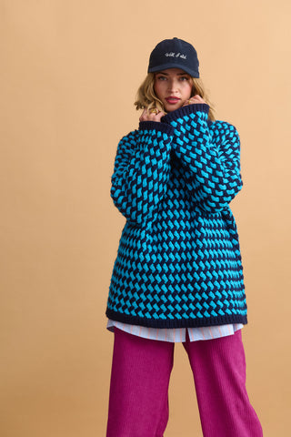 karavan clothing fashion well i did fall winter 24 25 envira knitted sweater blue