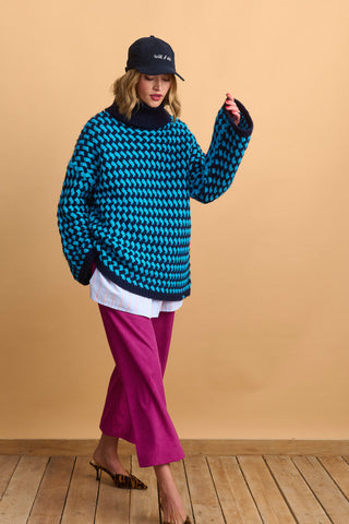 karavan clothing fashion well i did fall winter 24 25 envira knitted sweater blue