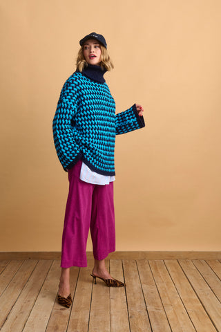 karavan clothing fashion well i did fall winter 24 25 envira knitted sweater blue